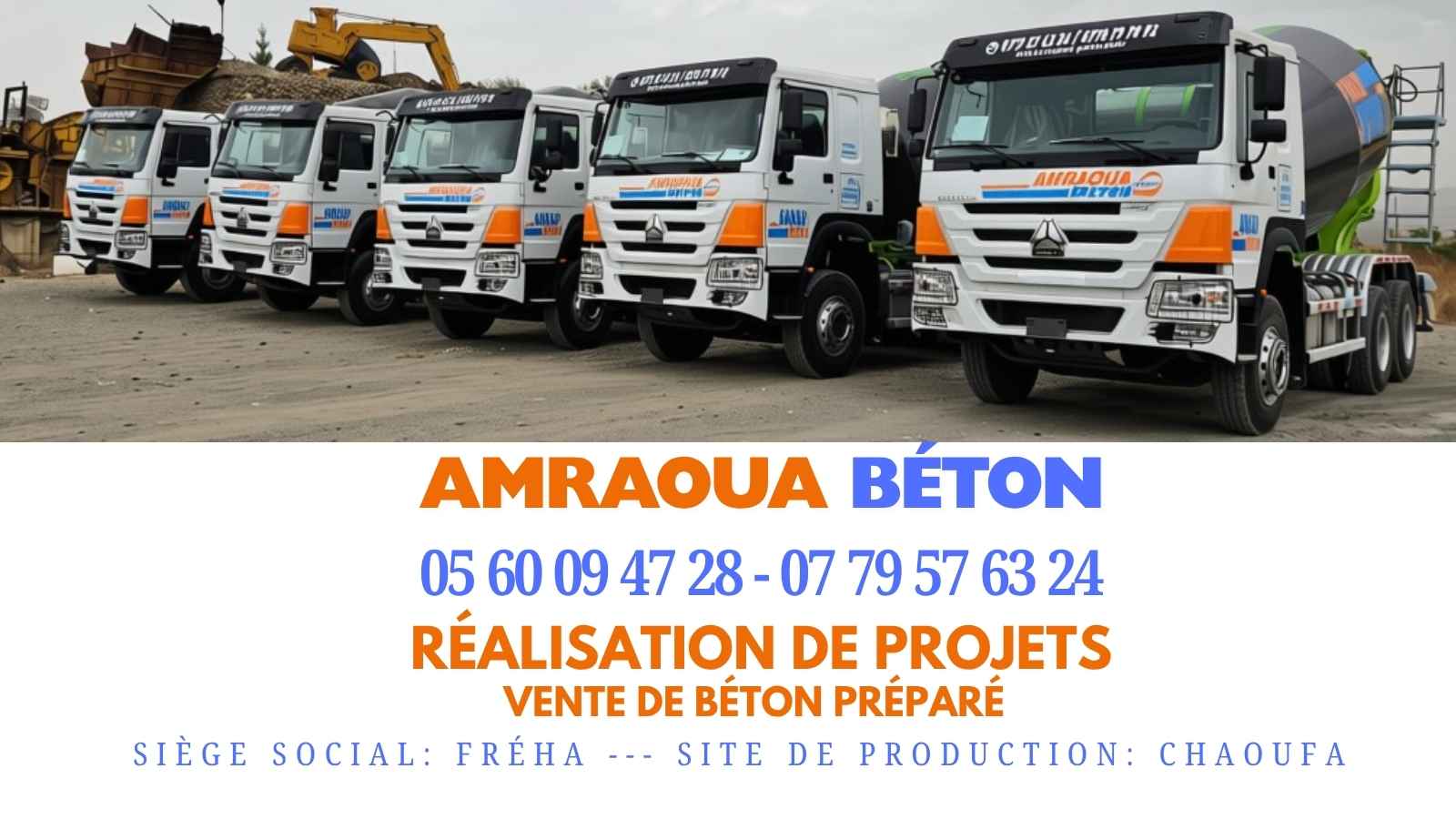 Amraoua Béton, vente et réalisation de Projets