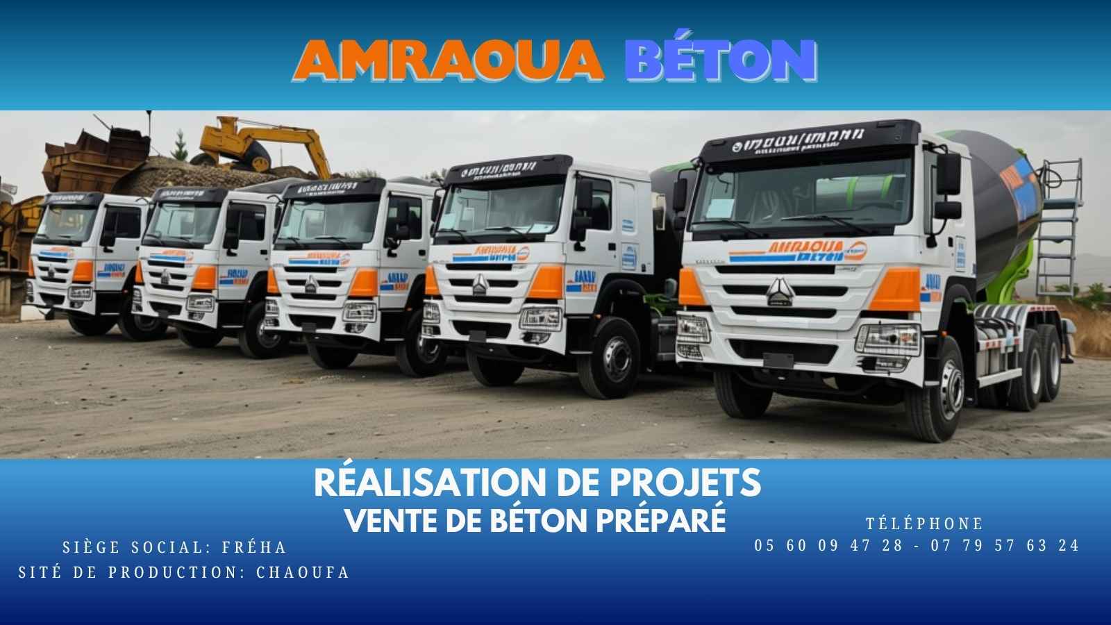 Amraoua Béton, vente et réalisation de Projets